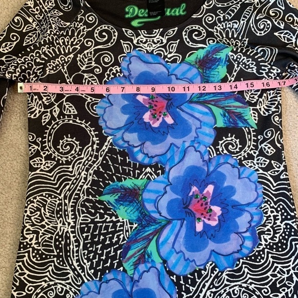 Desigual Floral Dress Midi Sequin Size Small. New Without Tags. - Picture 4 of 11